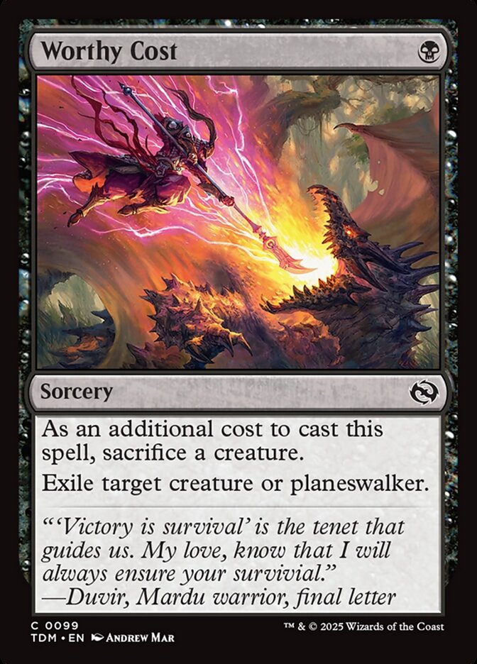 Card Scan of Worthy Cost | TDM