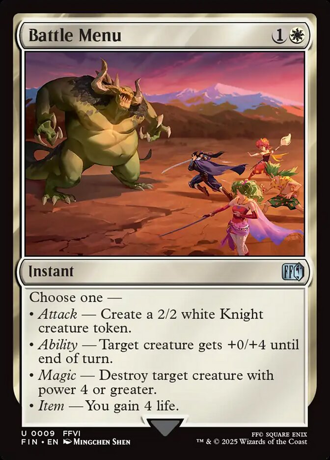 Card Scan of Battle Menu | FIN