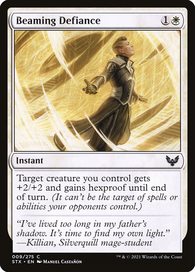 Card Scan of Beaming Defiance | STX