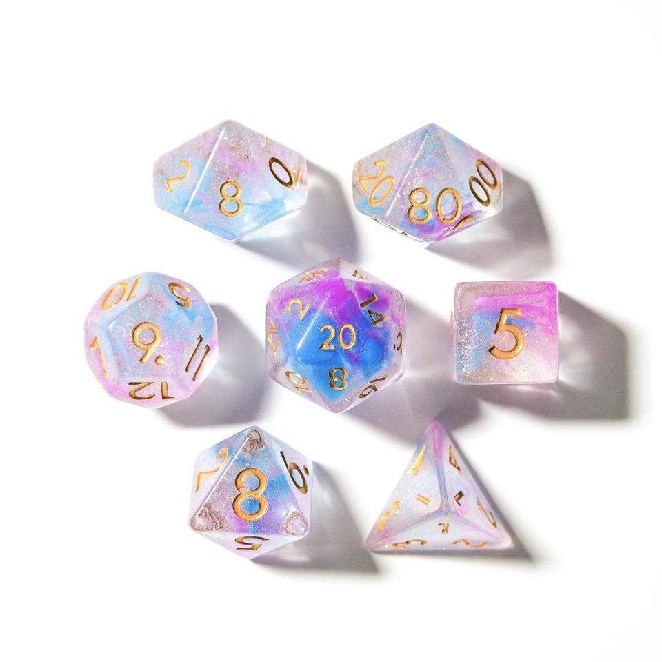 Lavender Lore Soft Edge Resin Dice Set